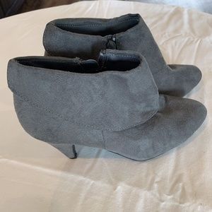 Suede Grey Heel Booties